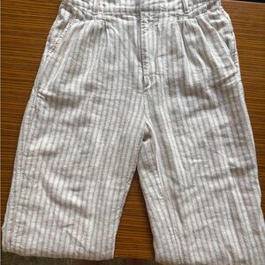Abercrombie & Fitch Striped Cream Pants